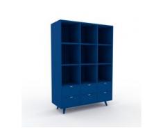 Aktenregal Marineblau - Flexibles Büroregal: Schubladen in Marineblau - Hochwertige Materialien - 118 x 168 x 47 cm,...