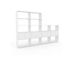 Regalsystem Weiß - Flexibles Regalsystem: Türen in Weiß - Hochwertige Materialien - 301 x 200 x 35 cm, Komplett anpassbar