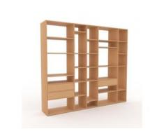 Regalsystem Buche - Flexibles Regalsystem: Schubladen in Buche - Hochwertige Materialien - 267 x 233 x 47 cm, Komplett...