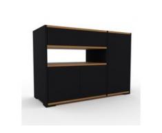 Nachtschrank Schwarz - Nachtschrank: Schubladen in Schwarz & Türen in Schwarz - Hochwertige Materialien - 116 x 81 x 47 cm,...