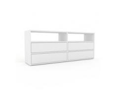 Holzregal Weiß - Skandinavisches Regal aus Holz: Schubladen in Weiß - 152 x 61 x 35 cm, Personalisierbar