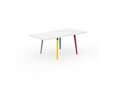 Designer Esstisch Massivholz Weiß - Individueller Designer-Massivholztisch: Einzigartiges Design - 190 x 75 x 90 cm, Modular