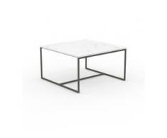 Beistelltisch Marmor, Weißer Carrara - Eleganter Nachttisch: Hochwertige Materialien, einzigartiges Design - 81 x 46 x 81...
