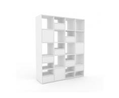 Regalsystem Weiß - Regalsystem: Schubladen in Weiß & Türen in Weiß - Hochwertige Materialien - 156 x 195 x 47 cm,...