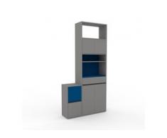 Aktenregal Grau - Büroregal: Schubladen in Grau & Türen in Grau - Hochwertige Materialien - 116 x 233 x 35 cm, konfigurierbar