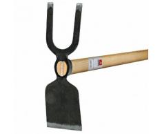Gartenhacke mit Breitblatt, 2 stumpfe Zinken, geschmiedet