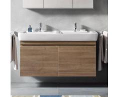 Geberit Renova Plan Waschtischunterschrank für Doppelwaschtisch B: 122,6 H: 58,6 T: 43,8 cm, 2 Auszüge Front und Korpus eiche natur dunkel 869133000