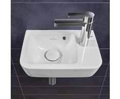 Villeroy & Boch O.novo Compact Handwaschbecken B: 36 T: 25 cm, Becken links weiß, mit Überlauf 43433601