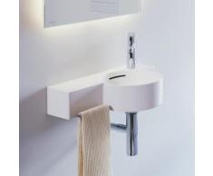 Laufen VAL Handwaschbecken, Becken rechts B: 55 T: 31,5 cm weiß, mit Clean Coat, 1 Hahnloch H8152844001061