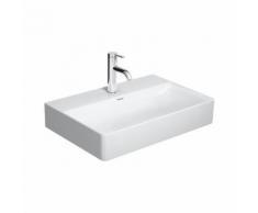 Duravit DuraSquare Waschtisch Compact B: 60 T: 40 cm weiß, mit WonderGliss, mit 1 Hahnloch, geschliffen 23566000711