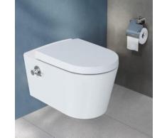 VitrA Options Nest Wand-Tiefspül-WC L: 57,5 B: 35,5 cm, mit Bidetfunktion ohne Spülrand, weiß, mit VitrAclean, mit integrierter Armatur 5176B403-1684