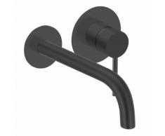 Herzbach DEEP BLACK Neu Waschtisch-Unterputzbatterie für Wandmontage Ausladung 240 mm 23.203757.1.12