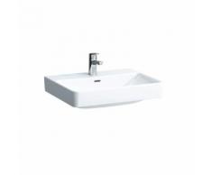Laufen Pro S Waschtisch B: 60 T: 46,5 cm weiß, mit Clean Coat, mit 1 Hahnloch, geschliffen, mit Überlauf H8169634001041