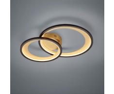 TRIO Granada LED Deckenleuchte mit Dimmer B: 59 H: 8,5 T: 43 cm, messing/schwarz 673810232, EEK: A+