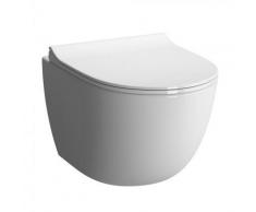 VitrA Sento Wand-Tiefspül-WC Compact L: 49,5 B: 36,5 cm ohne Spülrand, weiß, mit VitrAclean 7747B403-0075