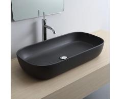Scarabeo Glam Aufsatzwaschbecken B: 76 H: 14 T: 39 cm schwarz matt, mit BIO System Beschichtung 180349BK