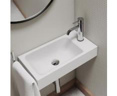 Kaldewei Puro Handwaschbecken B: 55 T: 30 cm, Becken links weiß, mit 1 Hahnloch 901206303001