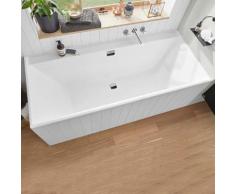 Villeroy & Boch Collaro Rechteck-Badewanne L: 170 B: 75 H: 47 cm weiß, Ab-/Überlaufgarnitur chrom UBA170COR2DV-01