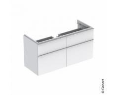 Geberit iCon Waschtischunterschrank für Doppelwaschtisch B: 119 H: 62 T: 47,7 cm, 4 Auszüge Front und Korpus Alpin hochglanz 840420000