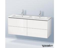 Duravit L-Cube Waschtischunterschrank für Doppelwaschtisch B: 129 H: 55 T: 48,1 cm, 4 Auszüge Front weiß hochglanz / Korpus weiß hochglanz, ohne Einrichtungssystem LC625902222