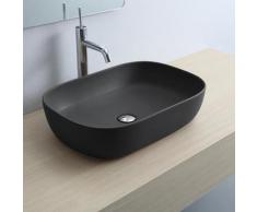Scarabeo Glam Aufsatzwaschbecken B: 56 H: 14 T: 39 cm schwarz matt, mit BIO System Beschichtung 180449BK