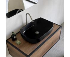 Scarabeo Glam Aufsatzwaschbecken B: 56 H: 14 T: 39 cm schwarz, mit BIO System Beschichtung 180435BK