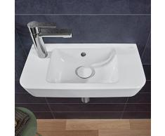 Villeroy & Boch O.novo Compact Handwaschbecken B: 50 T: 25 cm weiß mit CeramicPlus, mit 1 Hahnloch links, mit Überlauf 4342L5R1