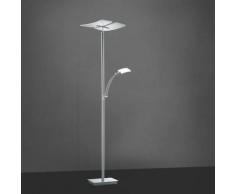 B-LEUCHTEN DUO LED Stehleuchte mit Dimmer B: 38 H: 182 T: 38 cm, nickel matt/chrom/weiß 60245/2-92, EEK: A+