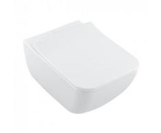 Villeroy & Boch Collaro Wand-Tiefspül-WC L: 56 B: 37,5 cm, DirectFlush, mit WC-Sitz SlimSeat, Combi-Pack weiß, mit CeramicPlus 4626RSR1