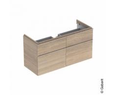 Geberit iCon Waschtischunterschrank für Doppelwaschtisch B: 119 H: 62 T: 47,7 cm, 4 Auszüge Front eiche natur / Korpus eiche natur 841422000