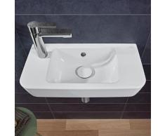 Villeroy & Boch O.novo Compact Handwaschbecken B: 50 T: 25 cm weiß, mit 1 Hahnloch links, mit Überlauf 4342L501