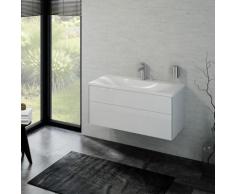 Keuco Royal Reflex Waschtisch mit Waschtischunterschrank B: 100 H: 48 T: 49 cm, 1 Auszug Front weiß hochglanz / Korpus weiß hochglanz 39604210100