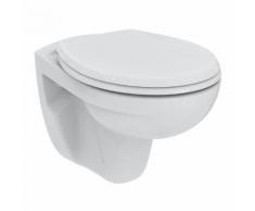 Ideal Standard Eurovit Wand-Tiefspül-WC Set L: 52,5 B: 37 cm, spülrandlos, mit WC-Sitz K881201