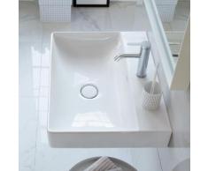 Duravit DuraSquare Waschtisch B: 80 T: 47 cm weiß, mit WonderGliss, mit 1 Hahnloch, ungeschliffen 23538000411
