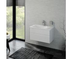 Keuco Royal Reflex Waschtisch mit Waschtischunterschrank B: 80 H: 48 T: 49 cm, 1 Auszug Front weiß hochglanz / Korpus weiß hochglanz 39603210100