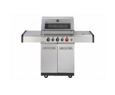 Enders Gasgrill KANSAS PRO 3 SIK Turbo, 3-Brenner, Edelstahl, mit Kocher, Backburner, Sichtfenster, TURBO ZONE, HEAT RANGE, SIMPLE CLEAN #8709
