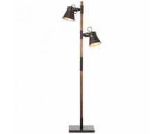 BRILLIANT PLOW Leseleuchte 153,5 cm Metall / Holz Schwarz stahl / holz 2-Flammig, 82156/46