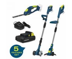 Hoberg Starterkit aus Akku Rasentrimmer, Gras- und Strauchschere & Fugenreiniger 20 V inkl. Akku & Ladestation