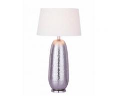 Tischlampe Tischleuchte ø 30 x H 56 cm Nachttischlampe Metall Dekolampe Metall Sockel silber/gold : silber