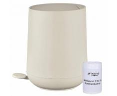Zone Denmark Nova Pedaleimer Mülleimer Kosmetikeimer Badeimer Treteimer 5 Liter wheat beige inkl 1 Rolle Beutel 332191-S01