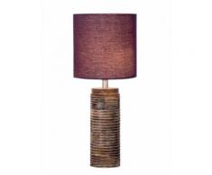 Tischlampe Tischleuchte ø 20 x H 45 cm Nachttischlampe Dekolampe mit Holzsockel gedrechselt