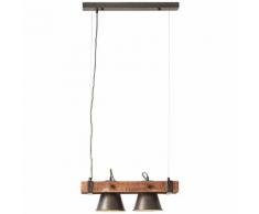 BRILLIANT PLOW Pendelleuchte 115 cm Metall / Holz Schwarz stahl / holz 2-Flammig, 82172/46