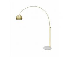 SalesFever Bogenlampe Messing mit Marmorfuß