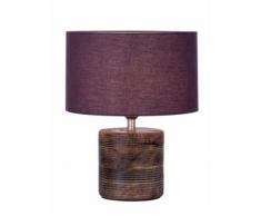 Tischleuchte Nachttischlampe ø 30 x H 38 cm Tischlampe Dekolampe mit Holzsockel gedrechselt