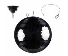 Spiegelkugel schwarz 30cm mit Motor (inkl. zweiter Sicherheitsöse an Kugel und Motor)