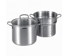 Spaghettitopf 24 cm Ø Edelstahl mit Glasdeckel