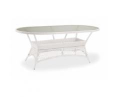 BEST Alu-Korbtisch Madelene oval 180x100cm weiss 44511800