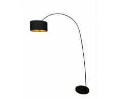 SalesFever Bogenlampe mit Stoffschirm schwarz