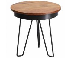WOHNLING Beistelltisch Sheeshamholz Metall Industrial Telefontisch Couchtisch