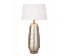 Tischlampe Tischleuchte ø 30 x H 56 cm Nachttischlampe Metall Dekolampe Metall Sockel silber/gold : gold